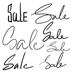 Set of vector handwriting words sale. Handdrawn ink brush lettering phrase sale. Modern collection calligraphy.