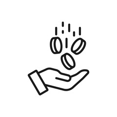 Obraz premium the salary - minimal line web icon. simple vector illustration. concept for infographic, website or app.