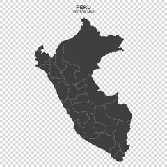 political map of Peru isolated on transparent background