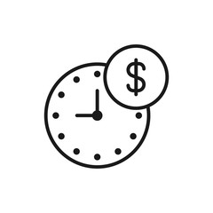 payment time - minimal line web icon. simple vector illustration. concept for infographic, website or app.