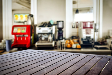 Fototapeta premium Desk of free space and summer bar background 