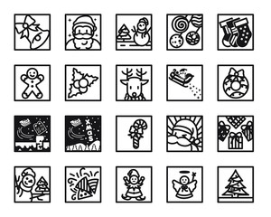 set of Merry Christmas icons