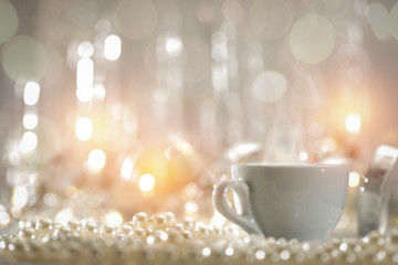 Fototapeta premium Christmas balls and free space for your decoration 