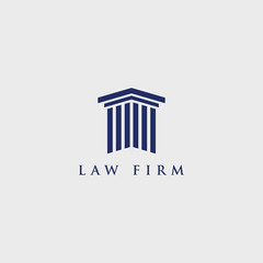 Law firm line trend logo icon vector design.
