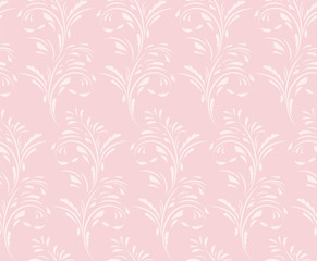 Floral seamless pattern. Flowery tile for fabric and paper. Fashionable design for textiles, papers and wallpapers. Pink background
