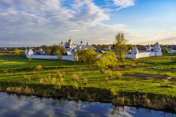 Fototapeta premium Holy Convent of the Intercession (Pokrovsky Monastery) in Suzdal, a well preserved old Russian town-museum. A member of the Golden ring of Russia