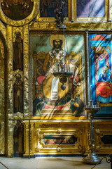Icons in Cathedral of the Nativity in the Kremlin of Suzdal, well preserved old Russian town-museum. A member of the Golden ring of Russia