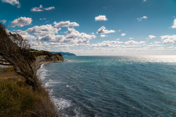 Views of the Black sea from the steep shores of Gelendzhik.