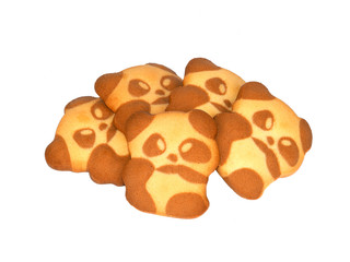 Biscuits Panda isolated on a white background