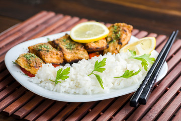 Fish in herbs seasoned