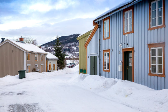 Winter in Mosjøen town, the municipality of Vefsn in Nordland county,Norway,Europe