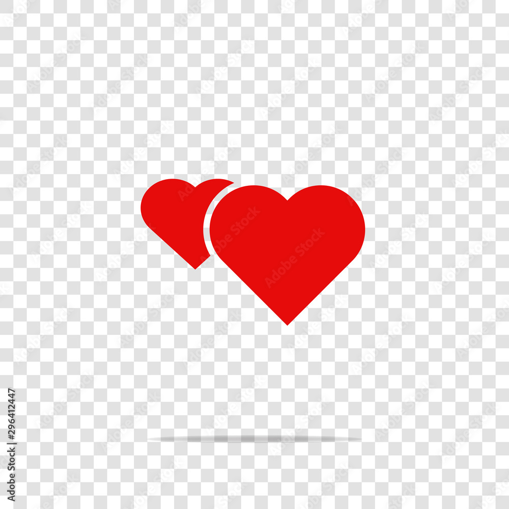 Poster vector icon red heart set vector icon on transparent background.
