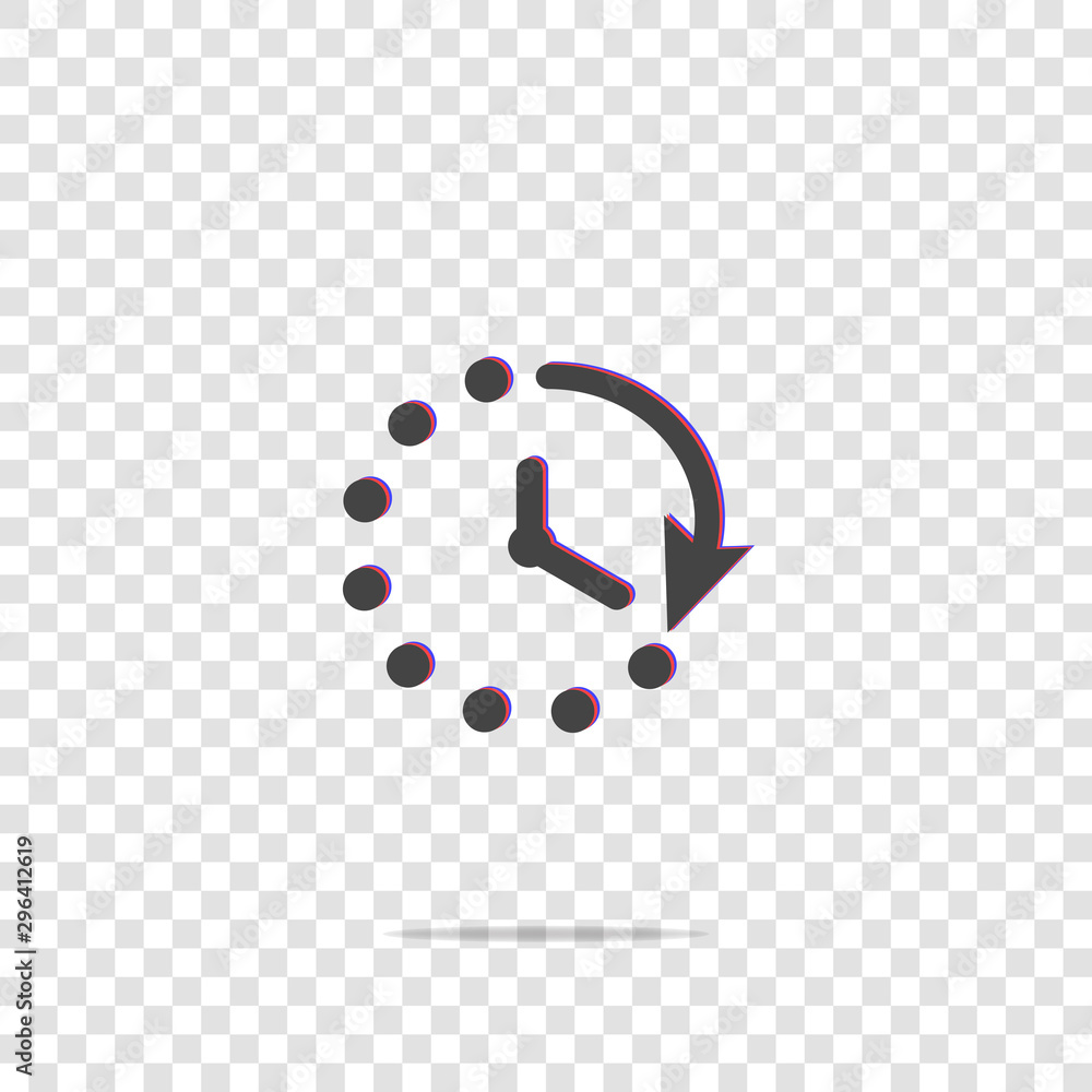 Poster clock vector icon. symbol countdown on transparent background.