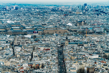 Aerial view of Paris city