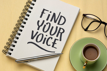 Find your voice inspirational handwriting