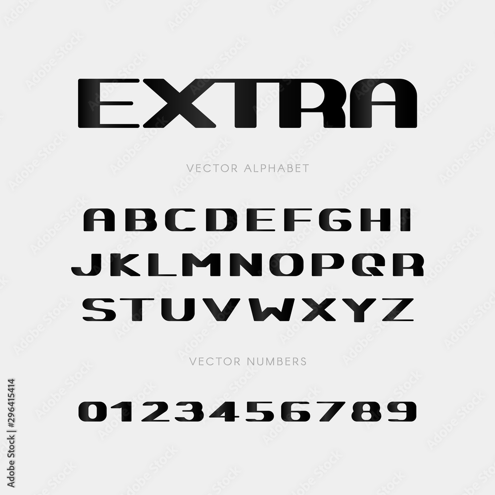 Poster extra bold vector letters and numbers set. uppercase contrast font for headline text, monogram, logo