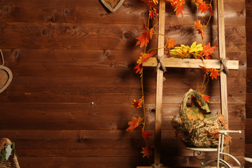 autumn background with leaves for advertising