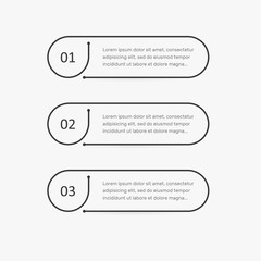 Steps, infographic design elements, thin contour line design style, info graphic for business, isolated vector illustrations on white background.