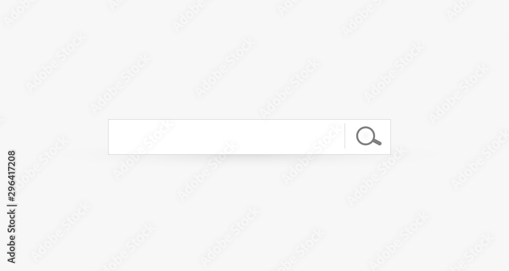 Aufkleber Search bar. Horizontal linear border with text input field, magnifying glass icon in frame. Simple flat searching button design for seo, networking technology, web ui, internet navigation, web browser
