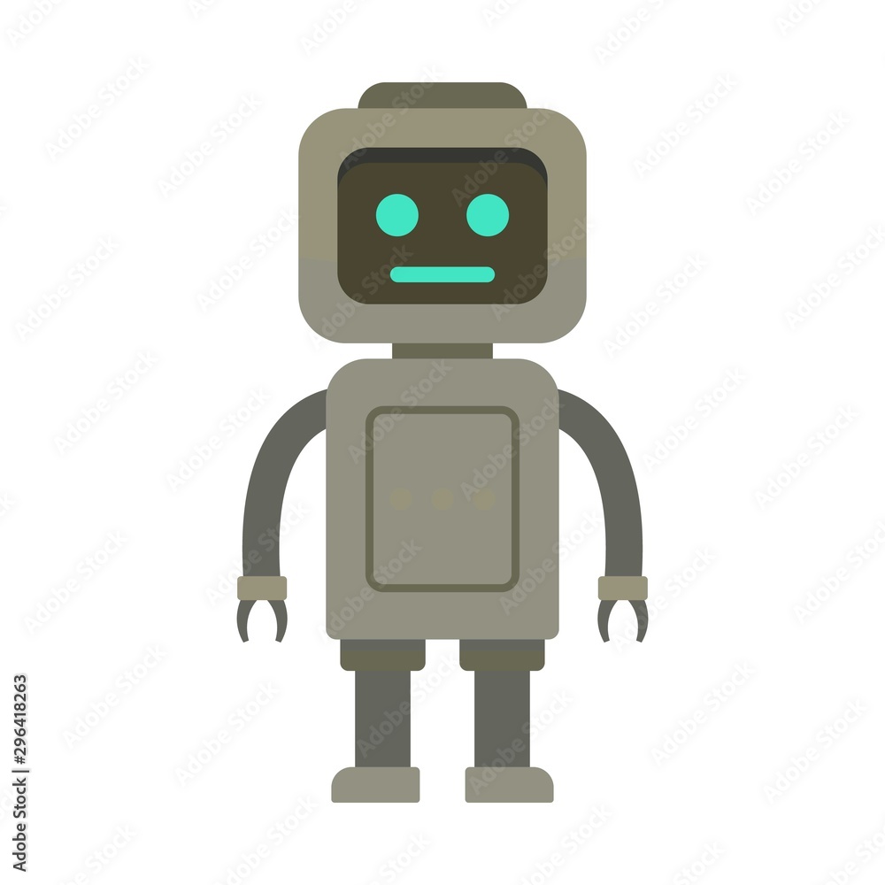 Poster toy robot icon. flat illustration of toy robot vector icon for web design