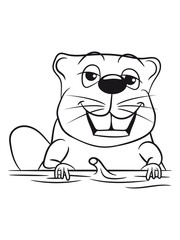 Biber lustig witzig baum niedlich Holz Damm Wasser Wald Tier Nagetier schwimmen Bach Fluss Fell einfarbig