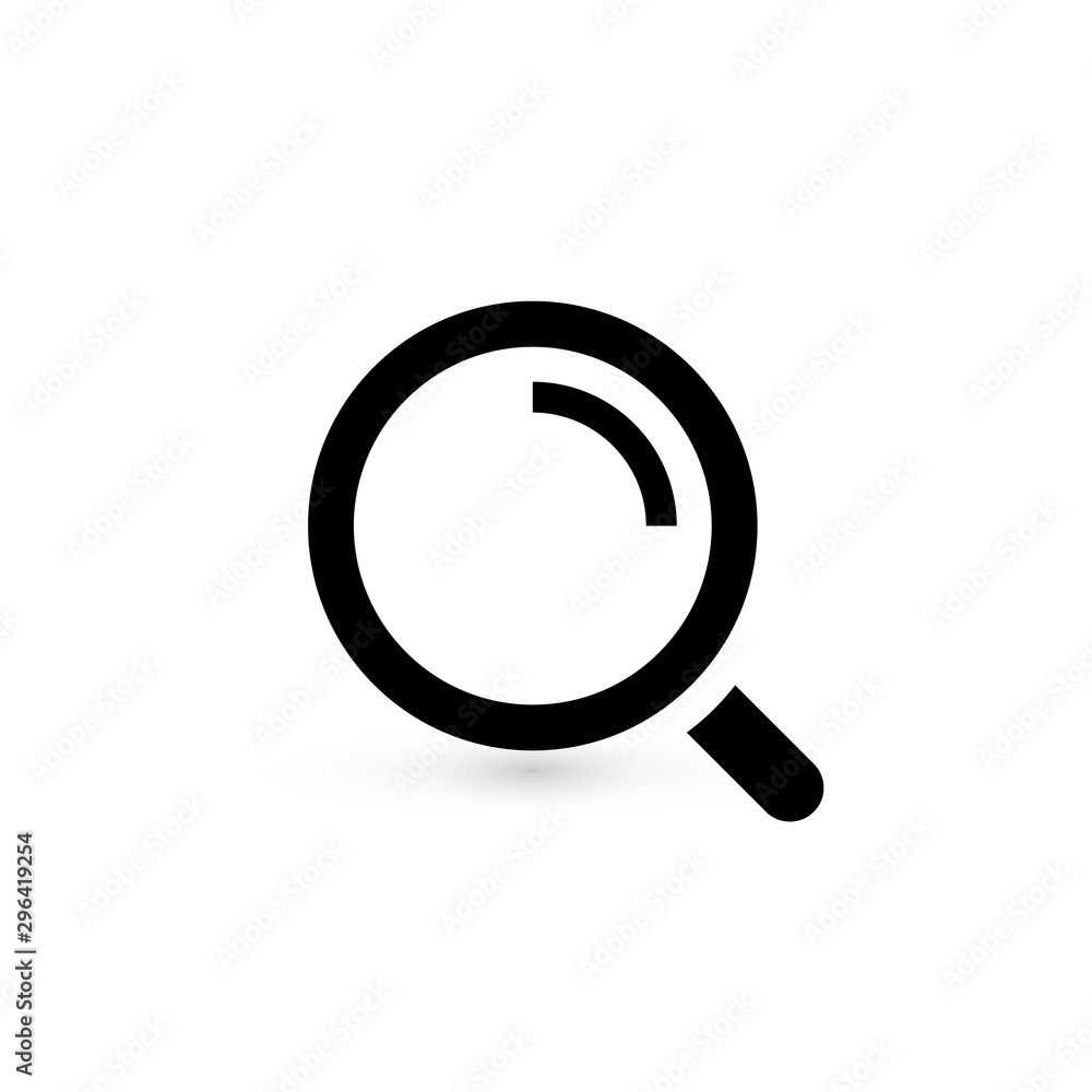 Poster search icon, seo of big data symbol, web navigation sign, line style simple magnifier graphic elemen