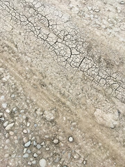Dry ground in the cracks. Global environmental issue.