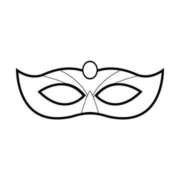 simple carnival mask icon, flat design