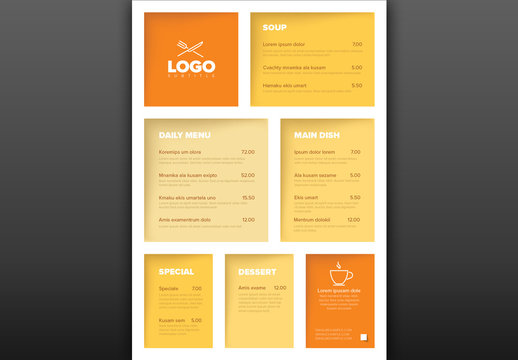 Orange and Yellow Restaurant Menu Layout