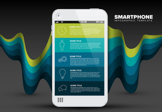 Smartphone Infographic with Teal Ribbons
