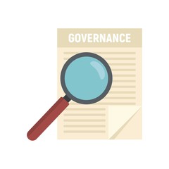 Governance paper icon. Flat illustration of governance paper vector icon for web design