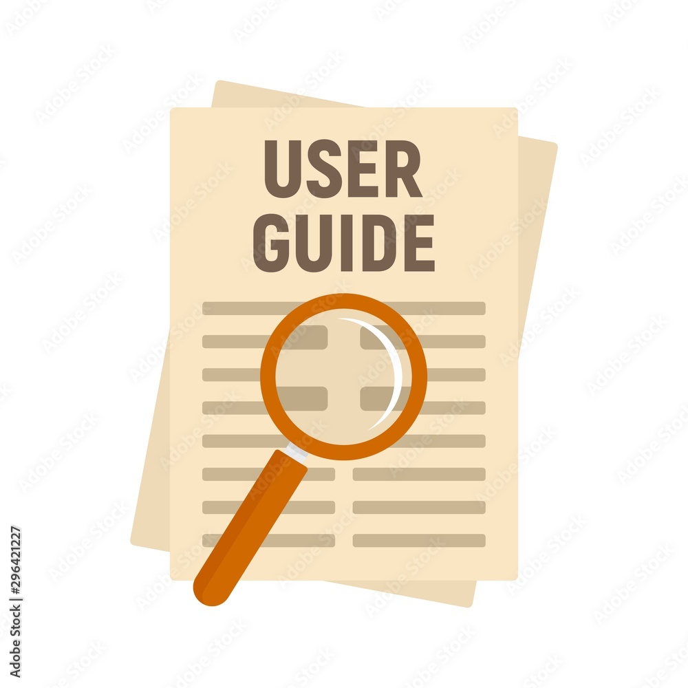 Poster user guide papers icon. flat illustration of user guide papers vector icon for web design