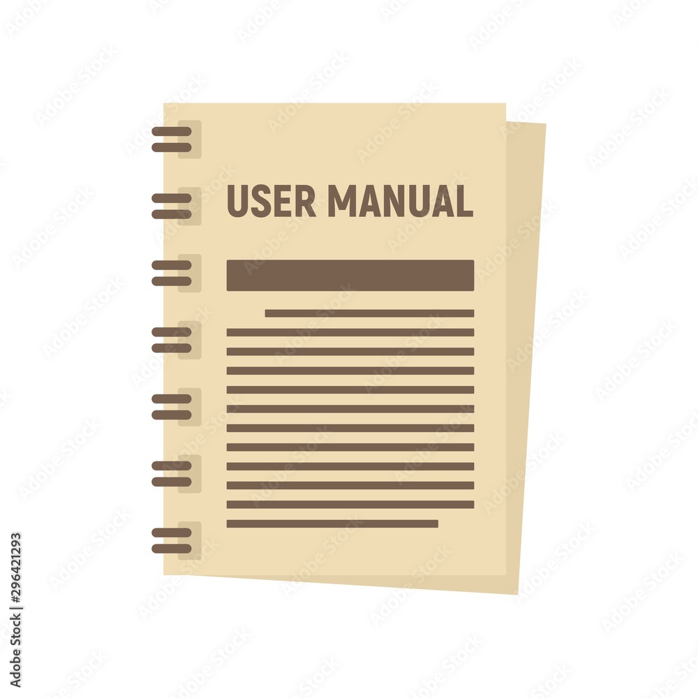 Poster user manual icon. flat illustration of user manual vector icon for web design