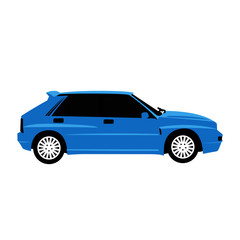 blue rally car realistic vector illustration isolated