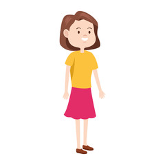 cartoon teen girl icon, flat design