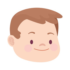 cute cartoon boy face icon, colorful flat design