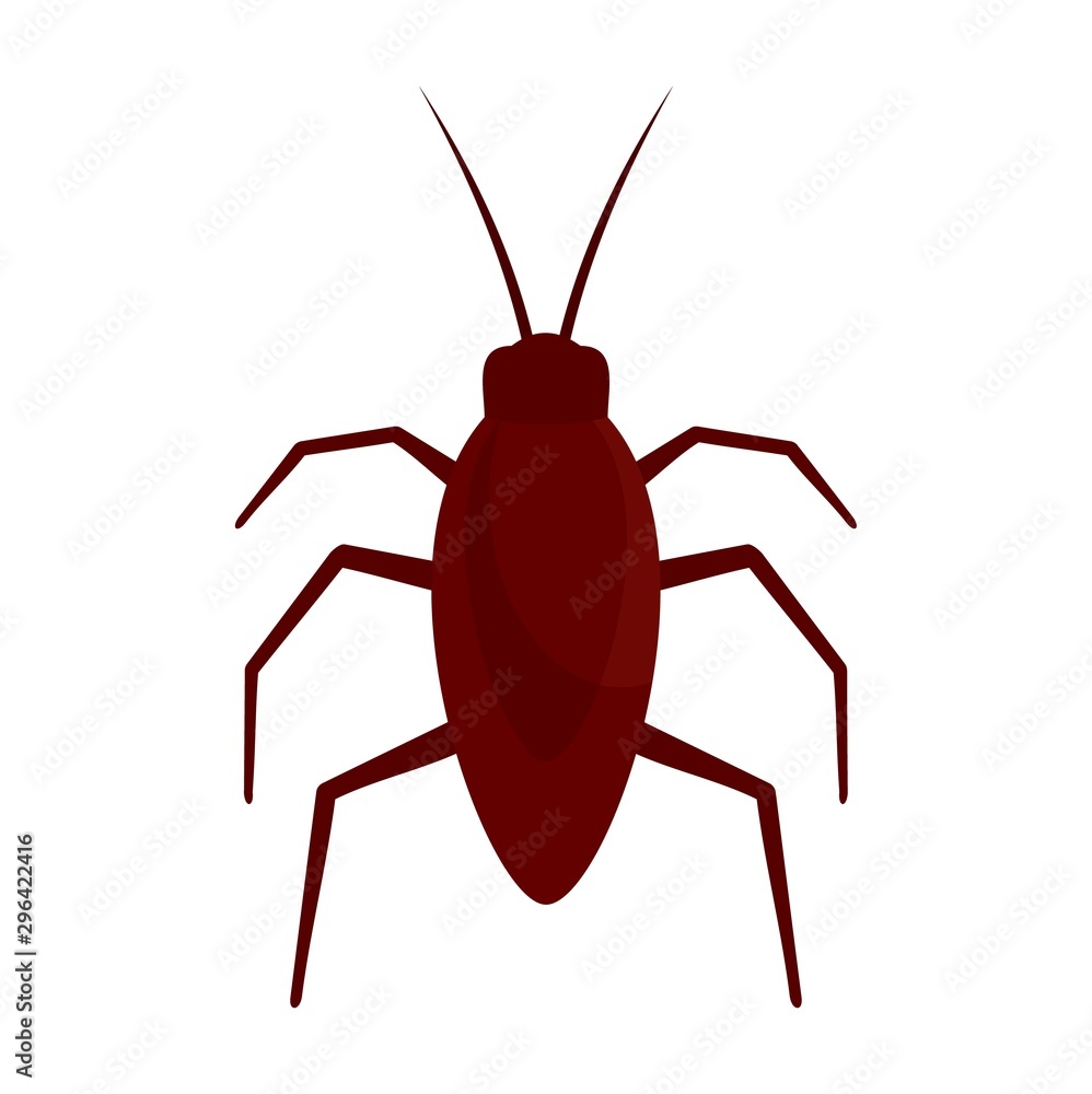 Poster cockroach bug icon. flat illustration of cockroach bug vector icon for web design