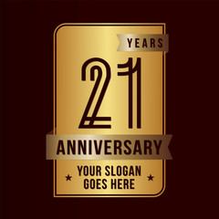 21 years anniversary design template. Twenty-one years celebration logo. Vector and illustration. 