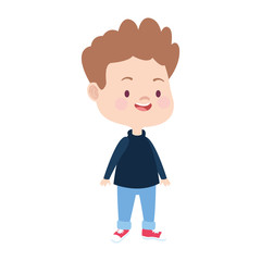 Obraz premium cartoon little boy playing, flat design