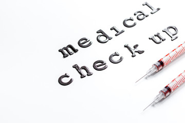 concept time health check up on white background