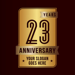 23 years anniversary design template. Twenty-three years celebration logo. Vector and illustration. 