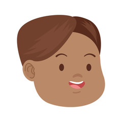 cartoon boy smiling icon, flat design
