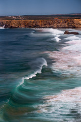 Portuguese coast, cliff into the Atlantic Ocean. Taken in Sagres