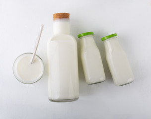 Kefir drink with on the white background