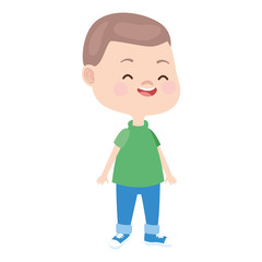 cartoon boy icon, flat design