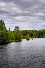 Naklejka premium Wild nature of northwest Russian rivers