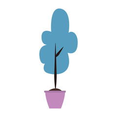 little tree in a pot, flat design