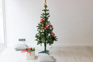 preparations and christmas tree in the house