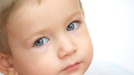 Close portrait of serious child