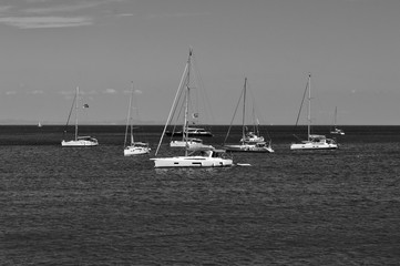 yachts in the bay